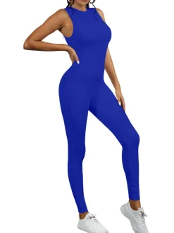 Sleeveless Zipper Jumpsuits