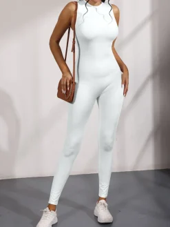 Sleeveless Zipper Jumpsuits