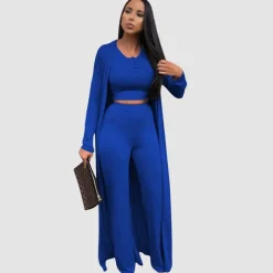 Solid Color Casual Three-Pieces Set
