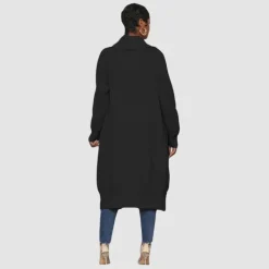 Solid Color Long Knit Cardigan