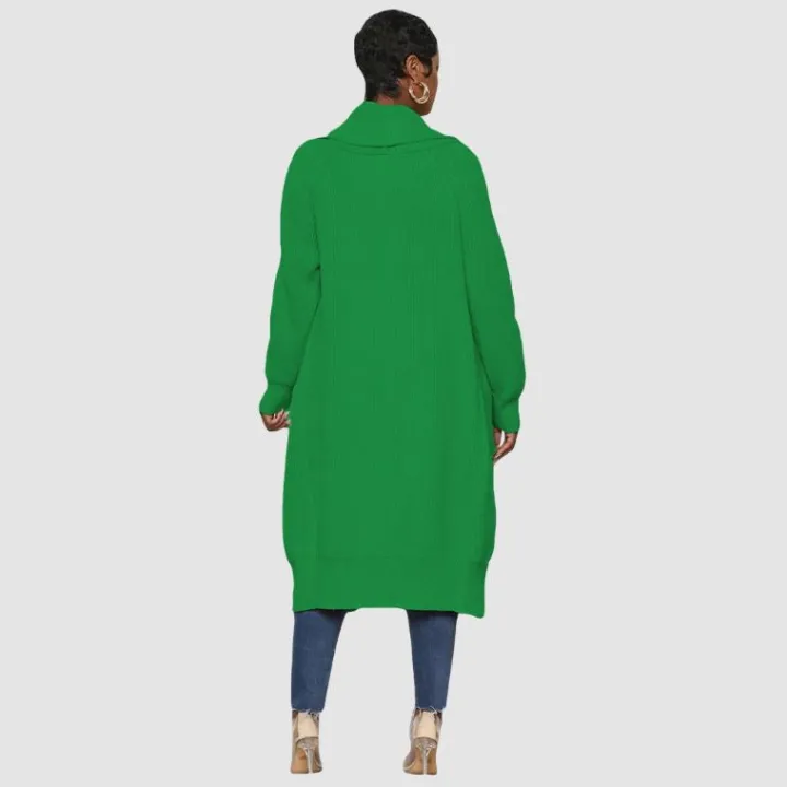 Solid Color Long Knit Cardigan