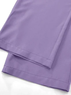 Solid Color Top Straight Leg Pants Set