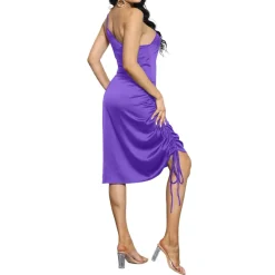 Spaghetti Strap Drawstring Ruched Dress