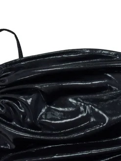 Spaghetti Strap Off-Shoulder Pleated Bodycon Dress