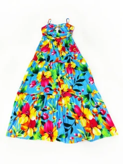 Spaghetti Strap Printed Tie-Dye Maxi Dress