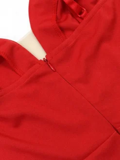 Spaghetti Strap Ruffle Asymmetrical Mini Dress