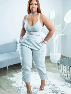 Spaghetti Strap Top and Long Pants Set