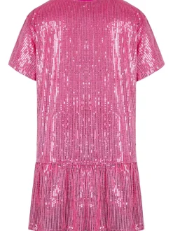 Sparkling Printed Lotus Hem Birthday Shimmery Dress