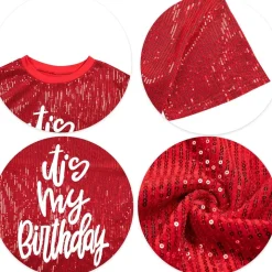 Sparkling Printed Lotus Hem Birthday Shimmery Dress