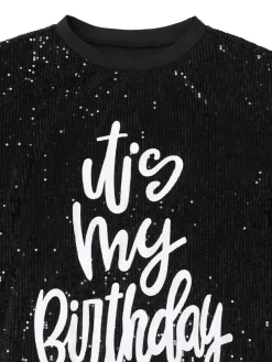 Sparkling Printed Lotus Hem Birthday Shimmery Dress