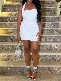 Sparkling Rhinestone Ankle Strap High Heel Sandal