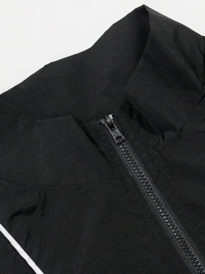 Sporty Patchwork Top Shorts Set