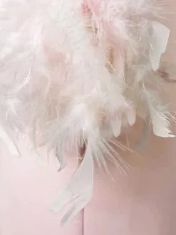 Square Neck Feather Midi Dress