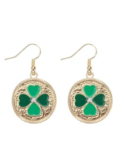 St Patrick's Day Clover Beer Earrings
