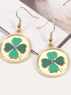 St Patrick's Day Clover Beer Earrings