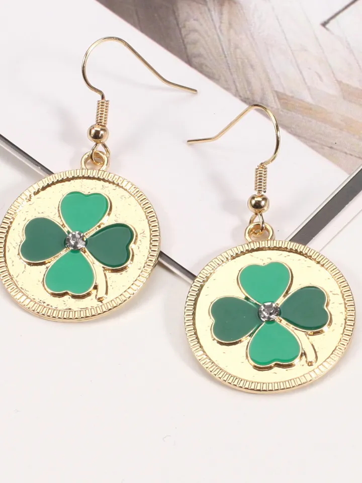 St Patrick's Day Clover Beer Earrings