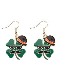 St Patrick's Day Clover Beer Earrings