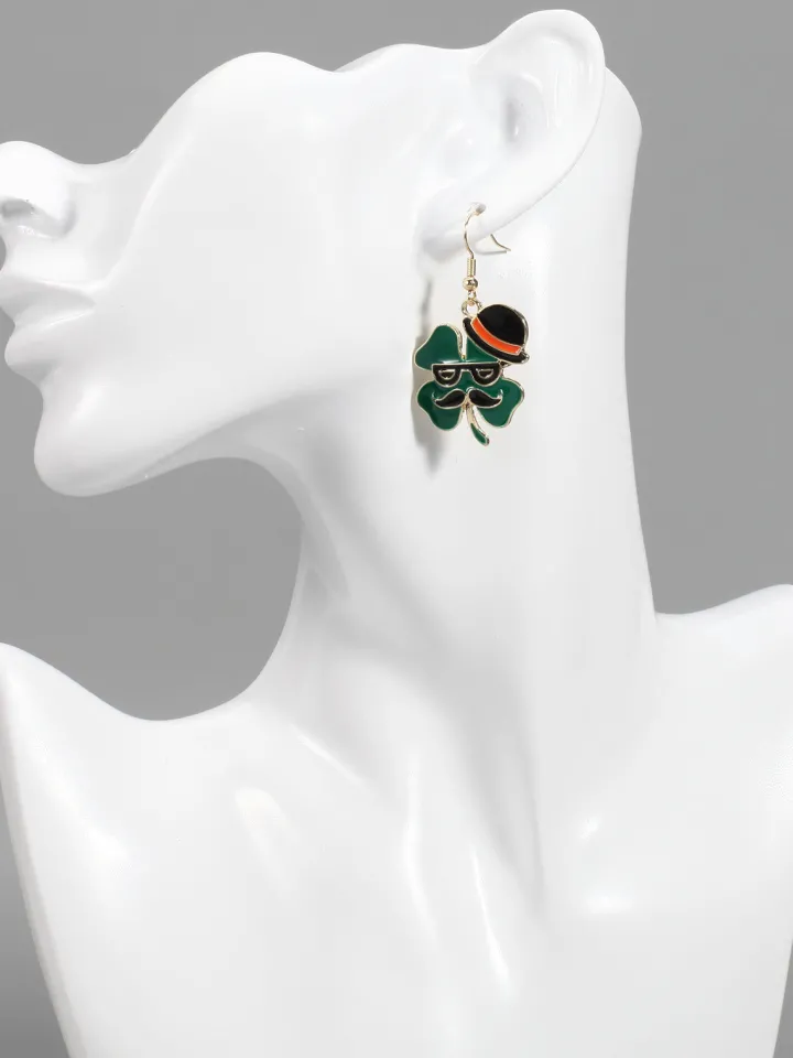 St Patrick's Day Clover Beer Earrings