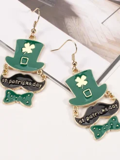 St Patrick's Day Clover Beer Earrings