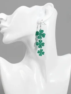 St Patrick's Day Clover Beer Earrings