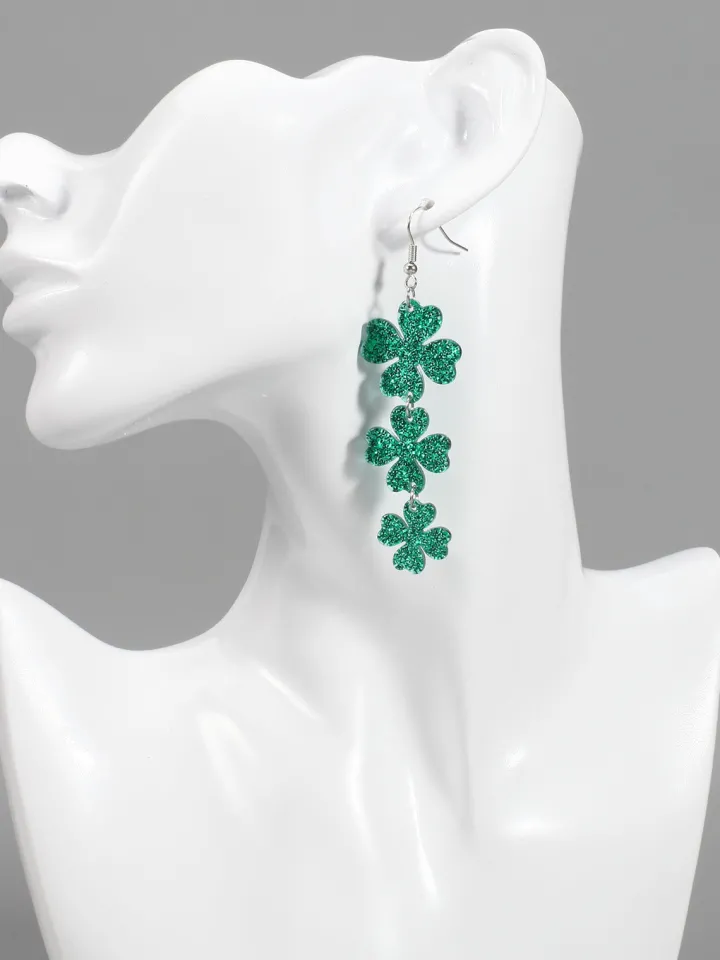 St Patrick's Day Clover Beer Earrings