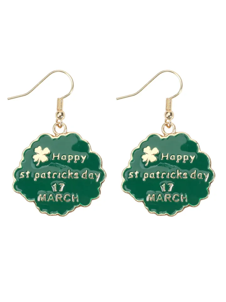 St Patrick's Day Clover Beer Earrings
