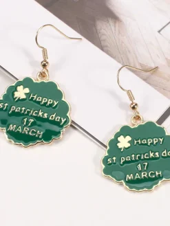 St Patrick's Day Clover Beer Earrings