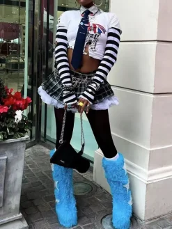 Star Print Fur Bootss