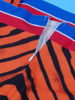 Strap Print Pockets Wide Leg Jumpsuit