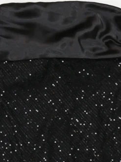 Strapless Bow Tie Back Sequin Maxi Dress