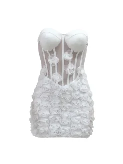 Strapless Floral Mini Dress