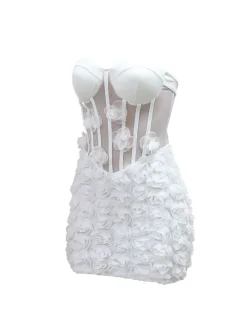 Strapless Floral Mini Dress