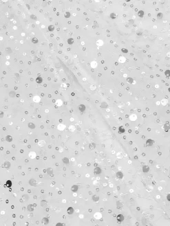 Strapless Glitter Mesh Flowers Mini Dress