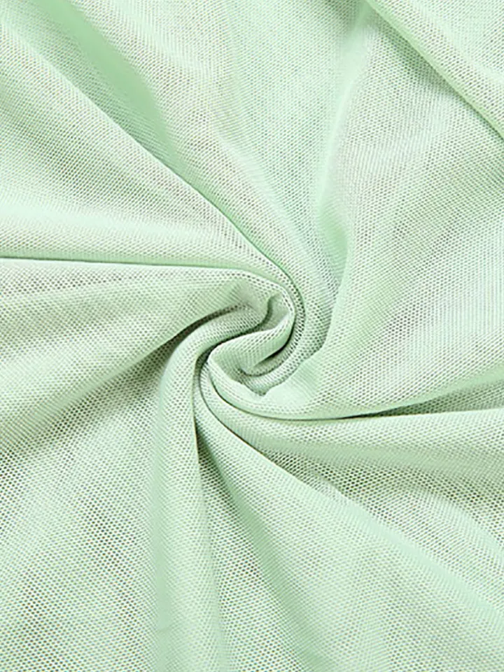 Strapless Mesh Mini Dress with Scarf Gloves