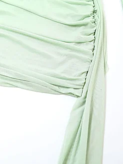 Strapless Mesh Mini Dress with Scarf Gloves