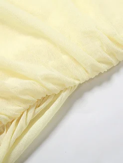 Strapless Mesh Mini Dress with Scarf Gloves