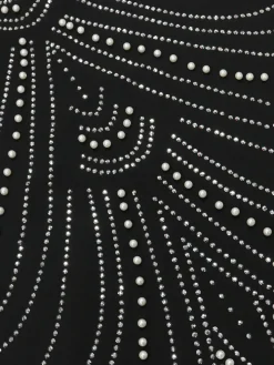 Strappy Rhinestone Mesh Maxi Dress