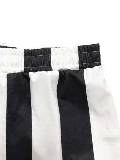 Striped Polo Crop Top Shorts Set