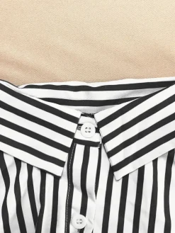 Striped Shirt Shorts Set