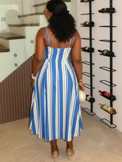 Striped Spaghetti Strap Dress