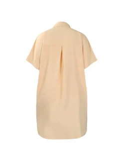 Studded Trim Oversized Shirt Midi Dress