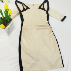 Suede Half Sleeves Bodycon Midi Dress