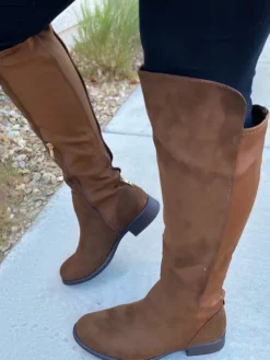 Suede Over-the-Knee Flat Riding Boots