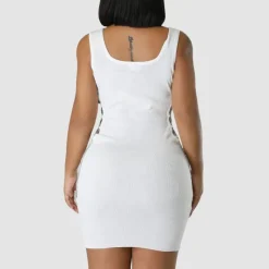 Tank Top Cut Out Drawstring Dress
