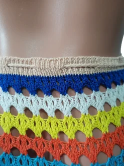 Tassel Slit Coverup Knit See Maxi Skirts