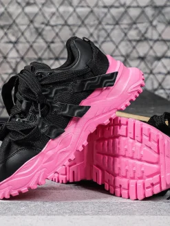 Thick Sole Breathable Mesh Lace-Up Sneakers