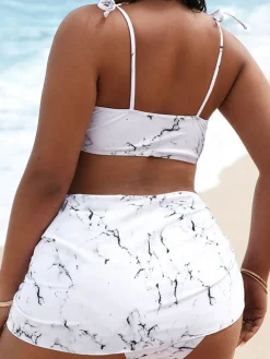 Three Piece Cover-Up Skirt Plus Size Swimsuit