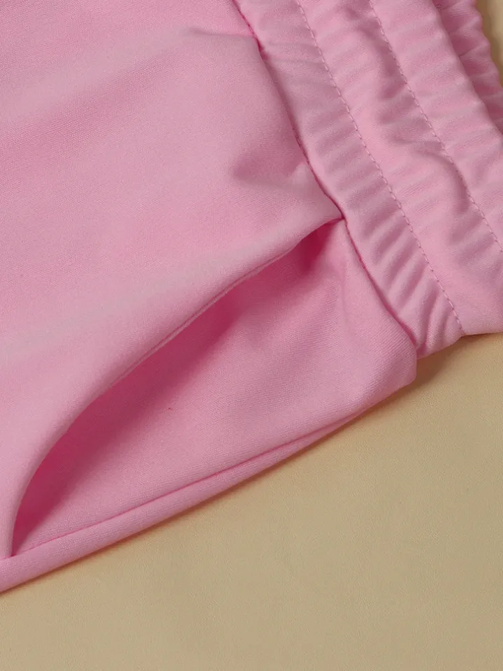 Three Piece Crop Top Jacket Jogger Set