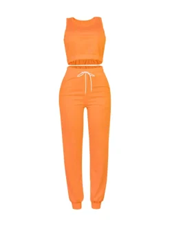 Three Piece Crop Top Jacket Jogger Set