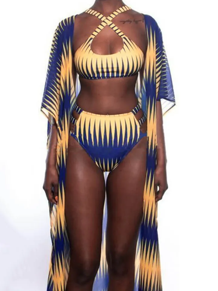 Three Pieces Beach Bikini Swimwear Suit